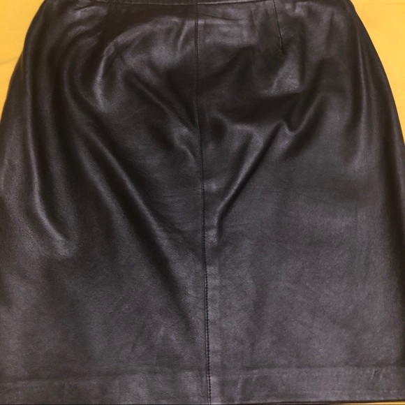 Express Genuine 100% Leather A-Line 2 Way Zipper Classic Sexy Neutral Skirt 9 10 - Picture 11 of 16
